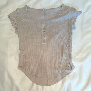Women's Beige Button-Up Top